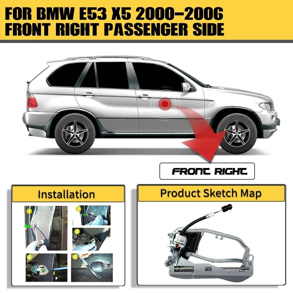 Front Right Exterior Door Handle for BMW X5 (2000-2006)