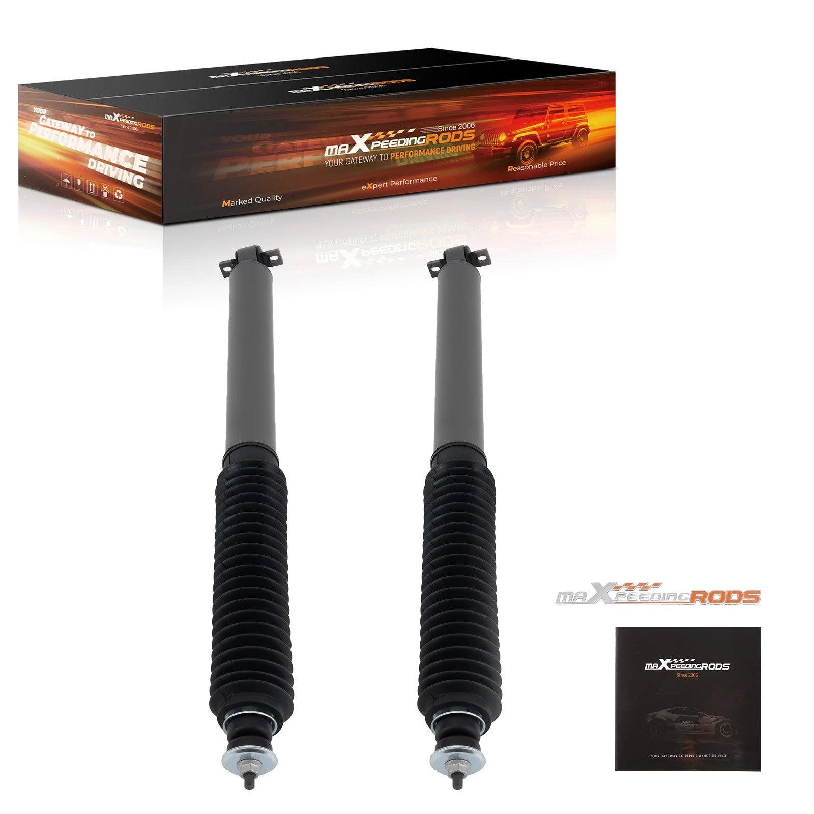 Set of 2 Front Shock Absorbers for Jeep Wrangler TJ/Cherokee XJ (1984–2006)