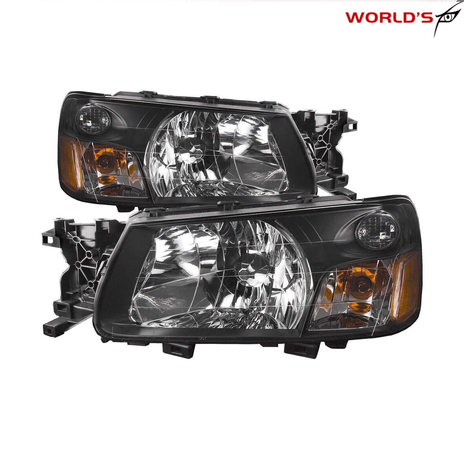 Headlight Assembly for Subaru Forester (2003–2004) Halogen Black Housing