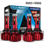 2X NOVSIGHT 9005 + 9006 LED Headlight Bulbs 6500K White 500% Bright