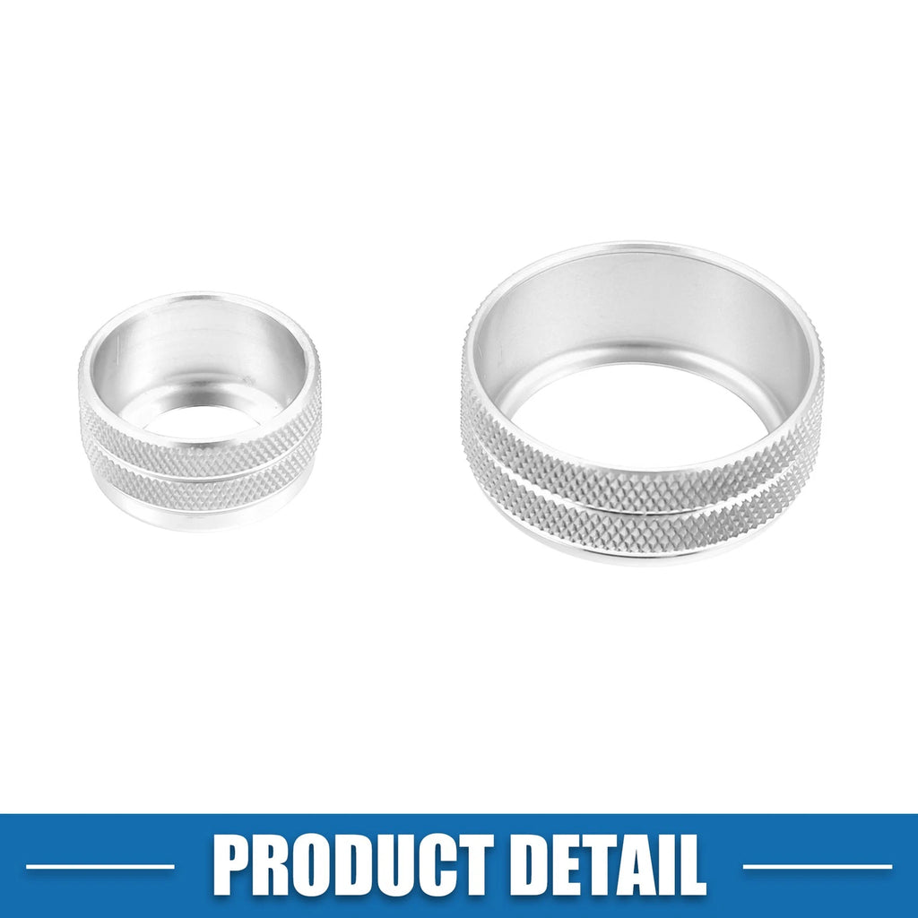 3Pcs AC Audio Volume Knob Cover for BMW F20 F22 F30 (2012–2019) Silver Tone