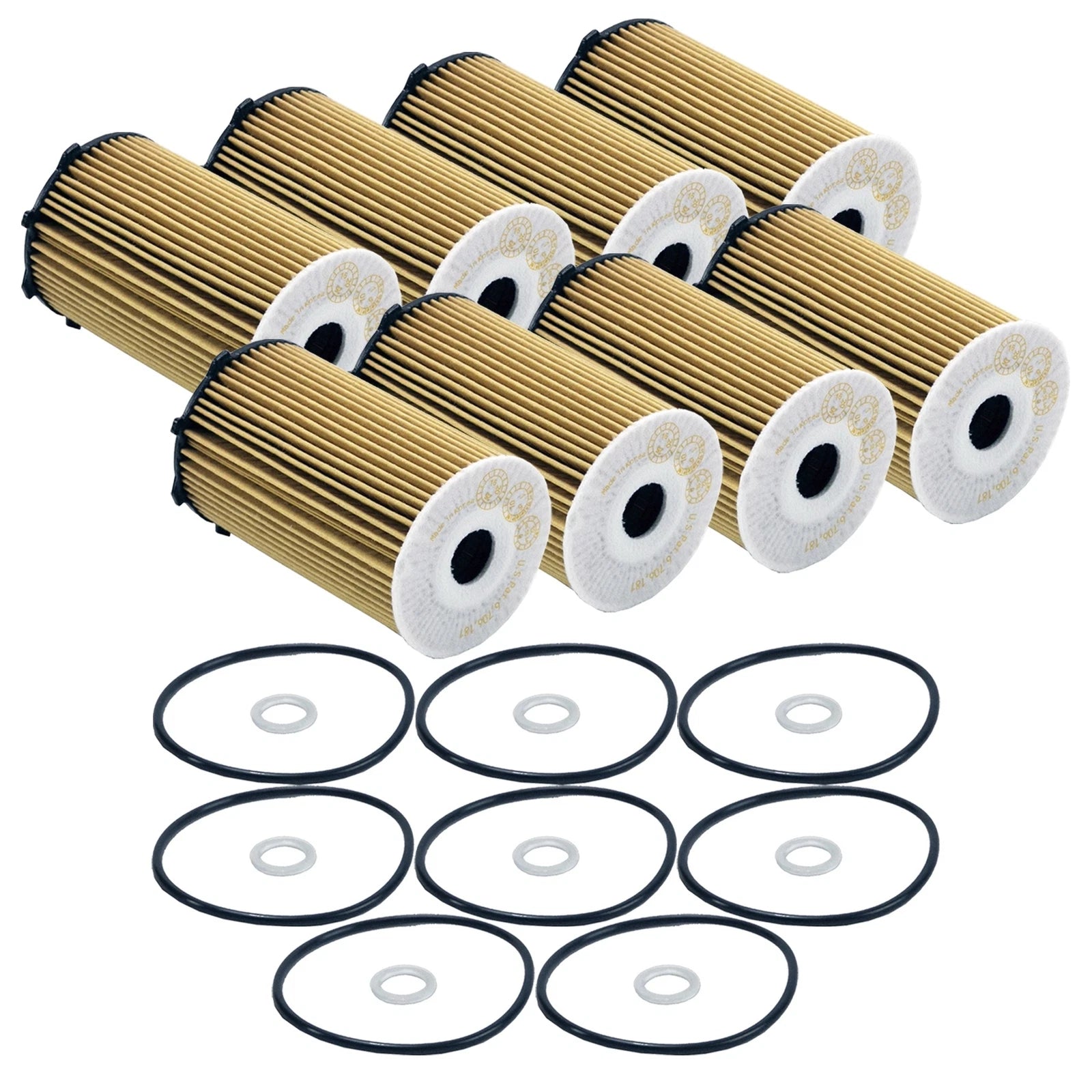 Set of 8 Engine Oil Filters for Hyundai Kia V6 (StdAsp GAS)