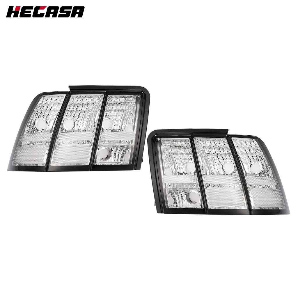 Set of 2 Clear Sequential Tail Lights for Ford Mustang (1999–2004)