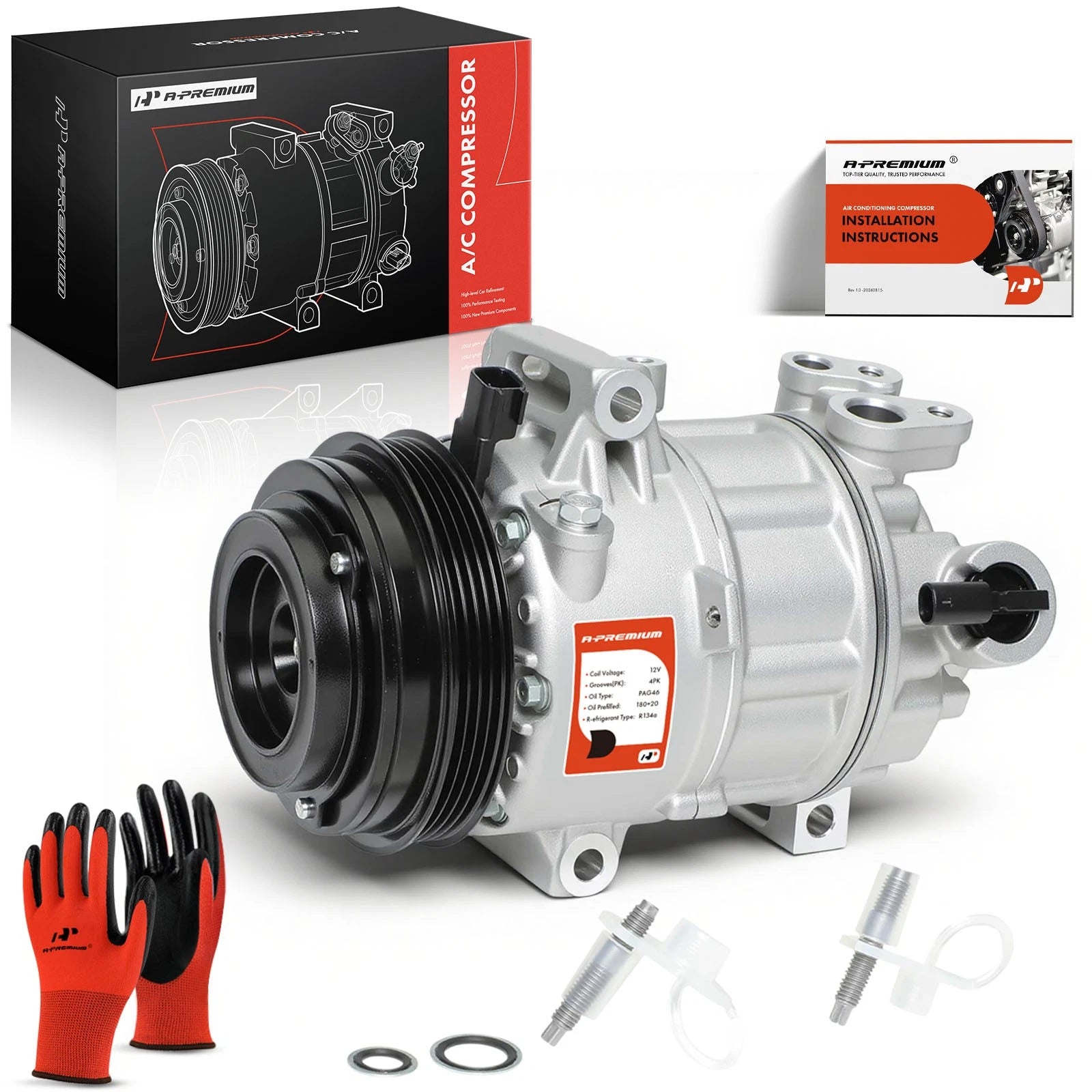 A/C Compressor with Clutch for Ram 1500 (2019–2021) Jeep JL Wrangler (2020–2023)