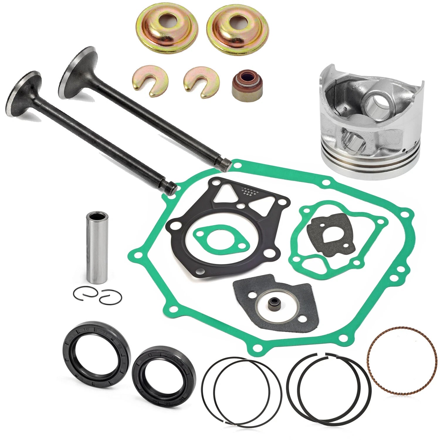 Piston Gasket Valve Rebuild Kit for Yamaha Golf Cart G2 G5 G8 G9 (1990-2006)
