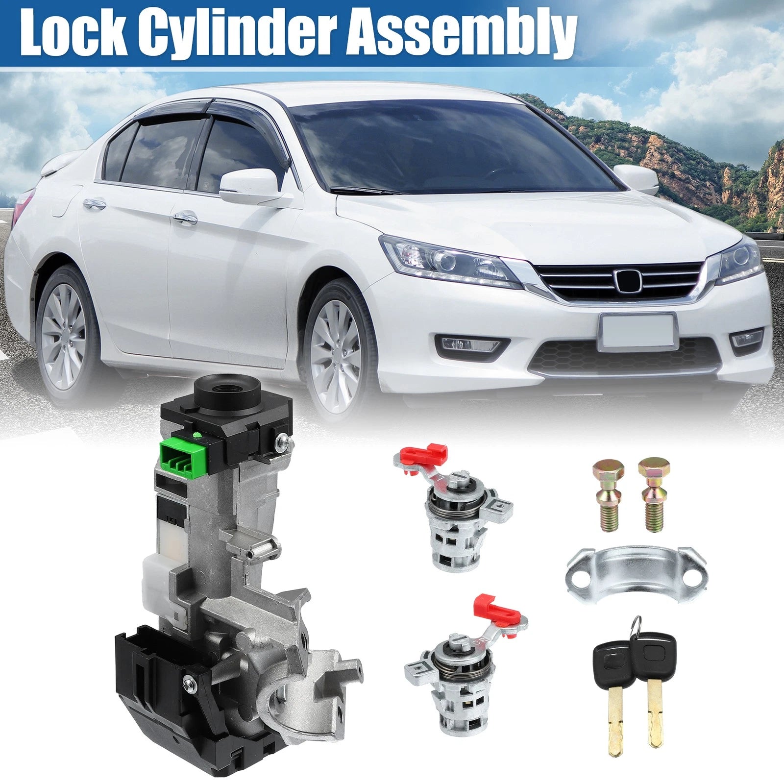 Ignition Switch Lock Cylinder Assembly Kit for Honda Accord (35100-SDA-A71)