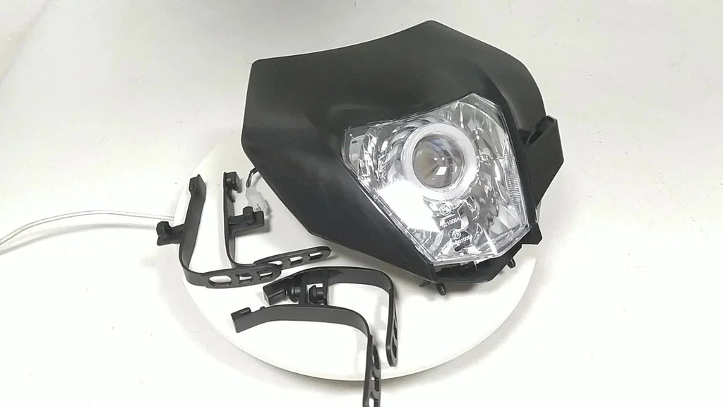 Off Road Black E8 LED Headlight Projector for KTM EXC-F XCW Six Days (2017-2023)