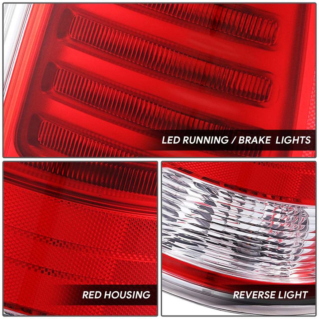 Chrome Housing Red Lens Tail Lights for RAM 1500 2500 3500 (2013–2022)