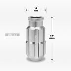 20Pc M12X1.5 Silver JDM Open End Bulge Spline Wheel Lug Nuts + Lock Key