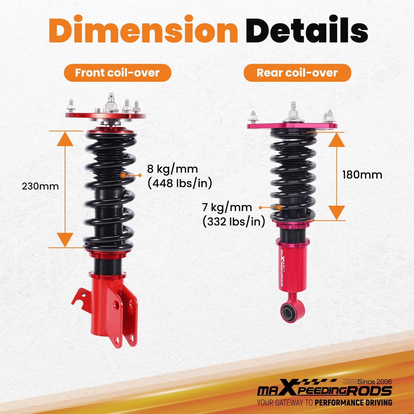 24 Way Adjustable Coilovers for Subaru Impreza (2008-2014)