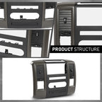 Dash Radio Bezel Climate Trim Panel Vent for Dodge Ram 1500 2500 (2009–2012)