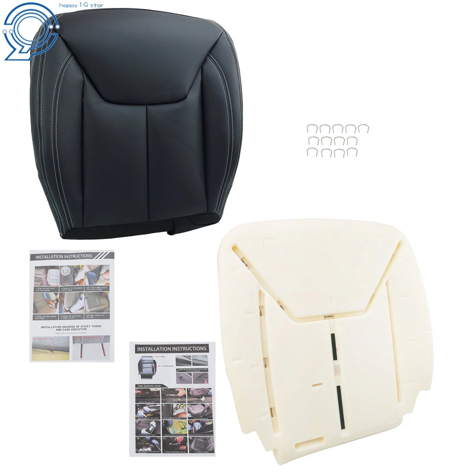 Driver Side Seat Cover & Foam Pad for Jeep Wrangler (2013-2017) Black