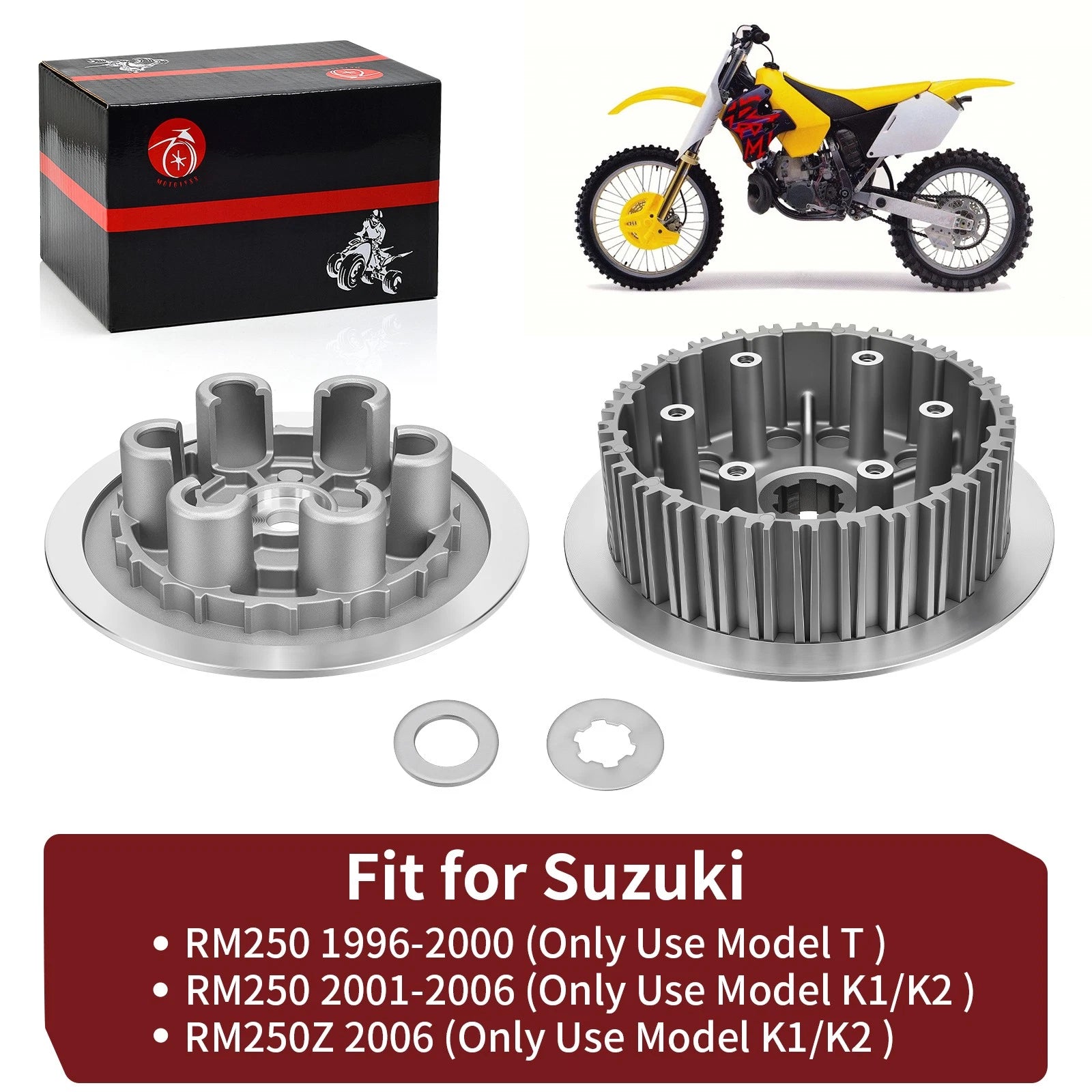 Clutch Pressure Plate Inner Hub & Lock Washer for Suzuki RM250 (1996–2006)
