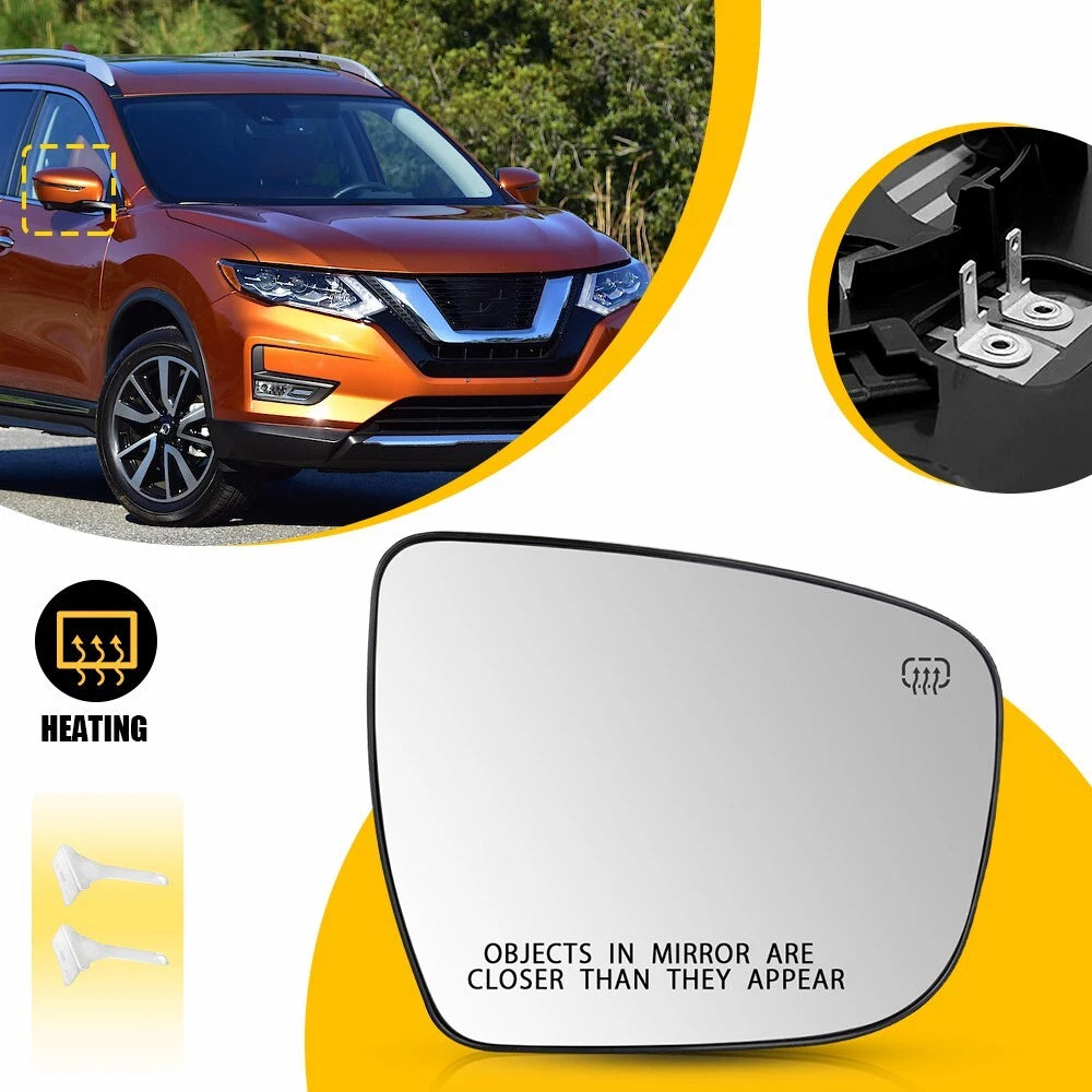 Heated Mirror Glass for Nissan Rogue (2014â2020), Murano (2015â2023), Pathfinder (2017â2020)
