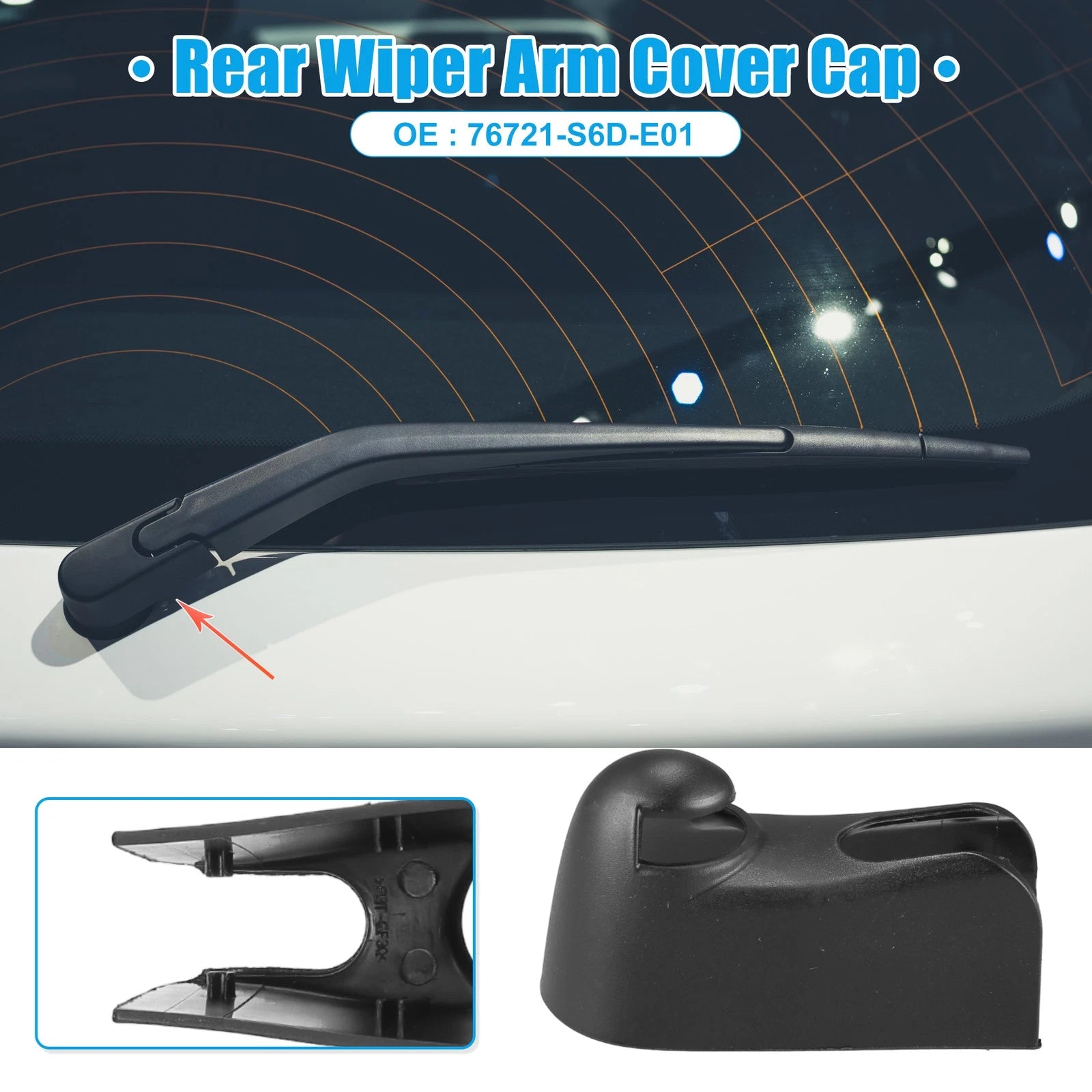 Rear Windshield Wiper Arm Nut Cover Cap for Honda Civic 3dr Si (2002–2005)
