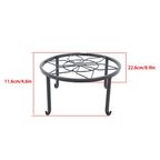 Set of 3 Metal Plant Stands for Flower Pot Heavy Duty Black Round