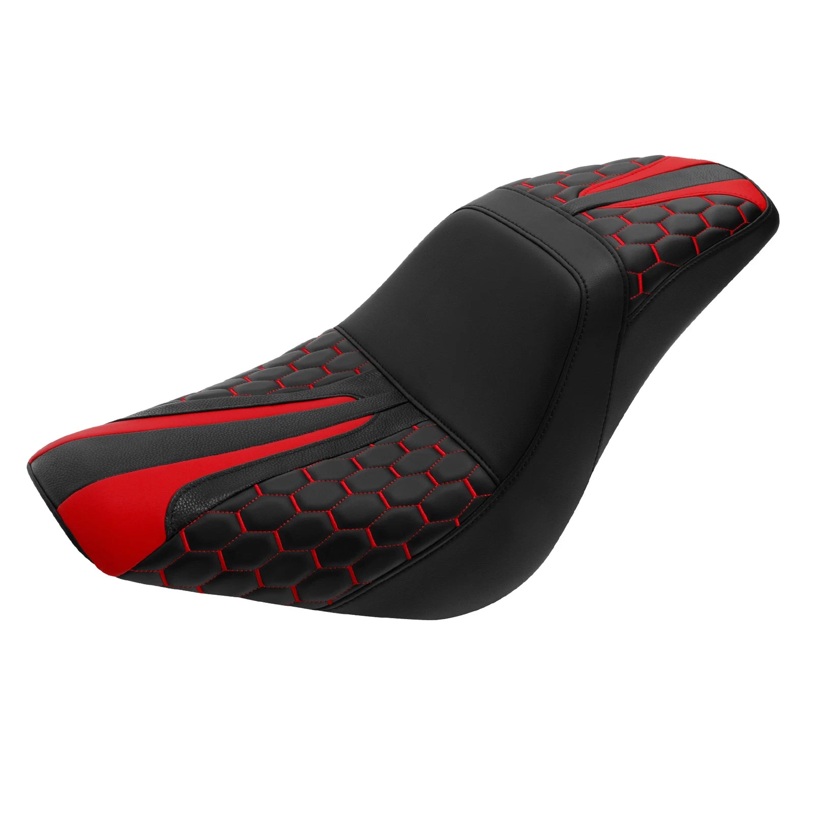 Rider Driver Passenger Seat for Harley Softail Low Rider (2018–2023) Black Red