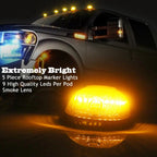5X Amber LED Cab Roof Marker Lights for Dodge GMC Chevy SUV (Universal)