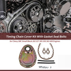 Timing Chain Cover Kit with Gasket Seal Bolts for Chevy SBC 283 (1964–1980)
