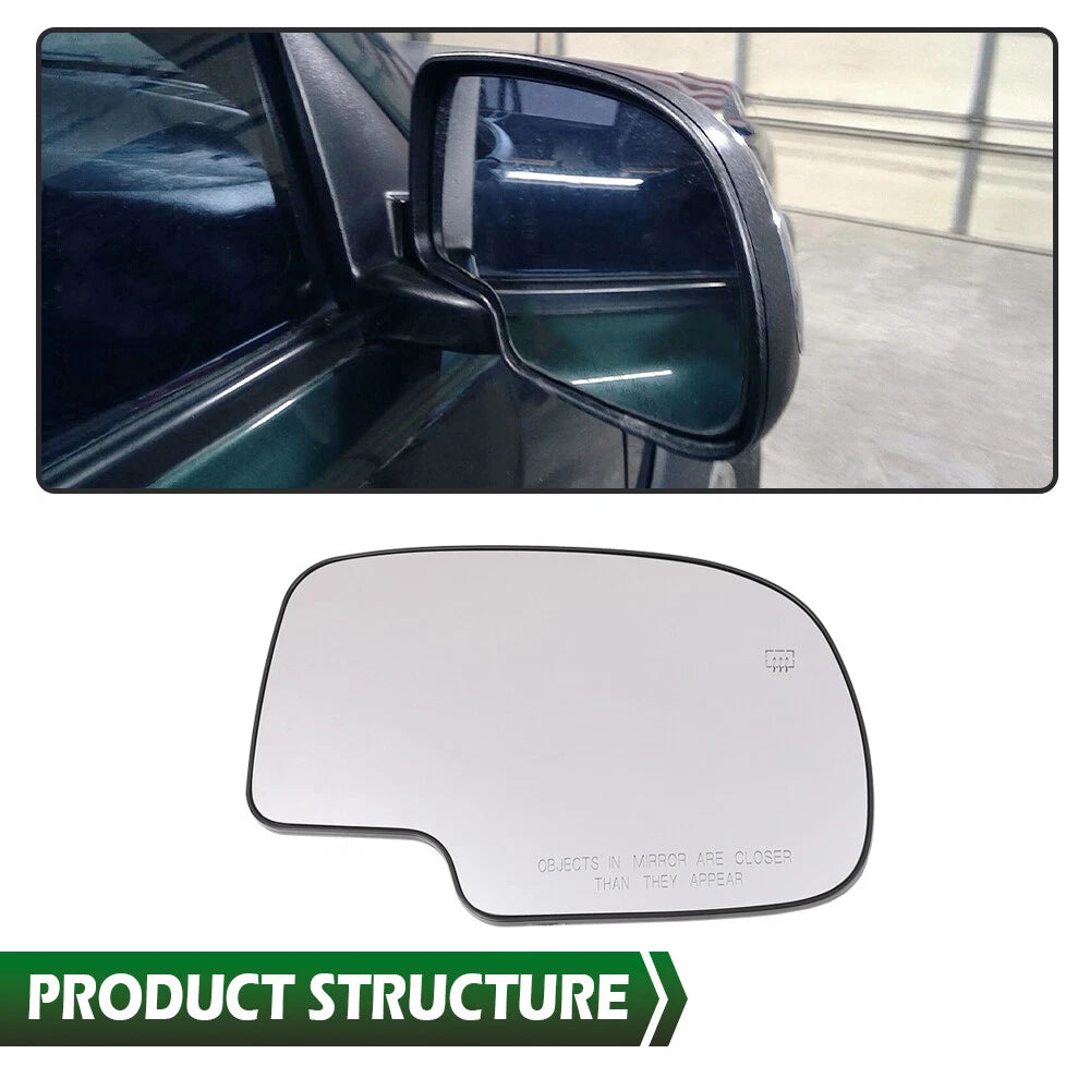 Power Heated Mirror Glass Pair for Chevy Silverado, GMC Yukon, Avalanche