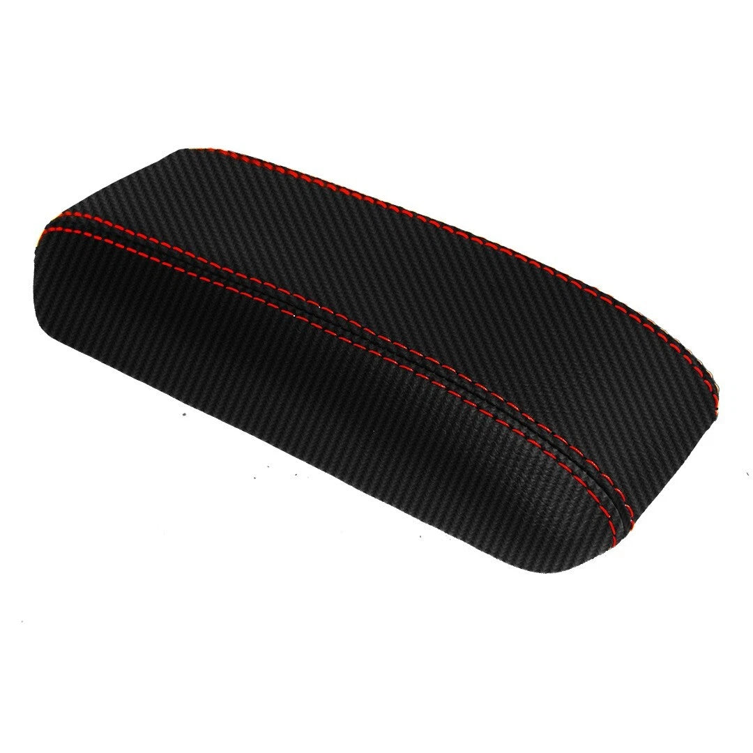 Console Armrest Cover for Honda Civic (1996–2000) PVC Carbon Red Stitch