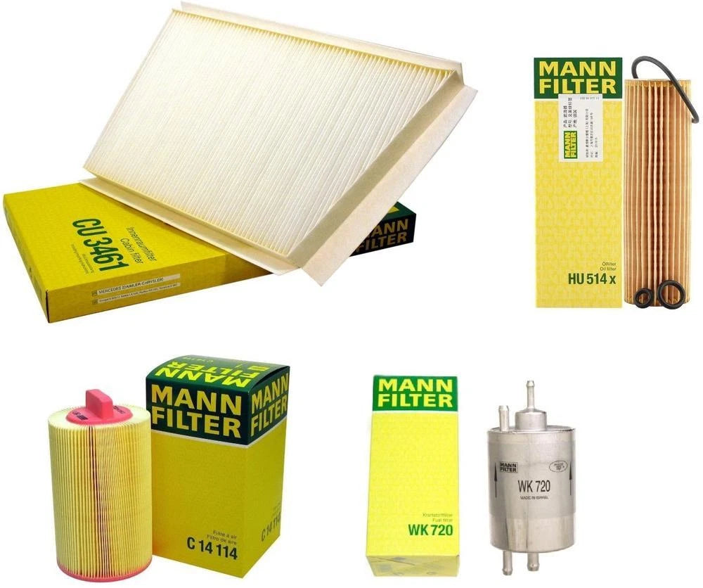 Mann Oil Air Paper Cabin Fuel Filter Kit for Mercedes W203 C230 (2000–2007)
