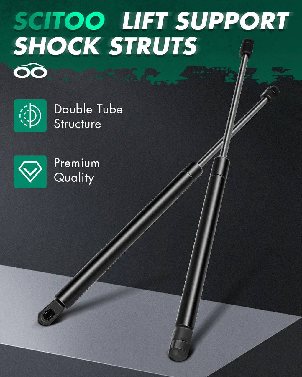 2 Hood & 2 Window Lift Supports Gas Struts for Pontiac Aztek (2001–2005)