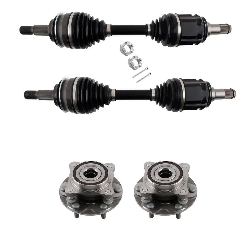Front Left + Right CV Axle Shaft & Wheel Hub Bearing for Lexus GX460 (2010–2023)