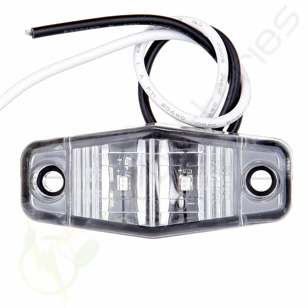 Pack of 20 Mini 2.5" Clear/Red Clearance Light Side Marker