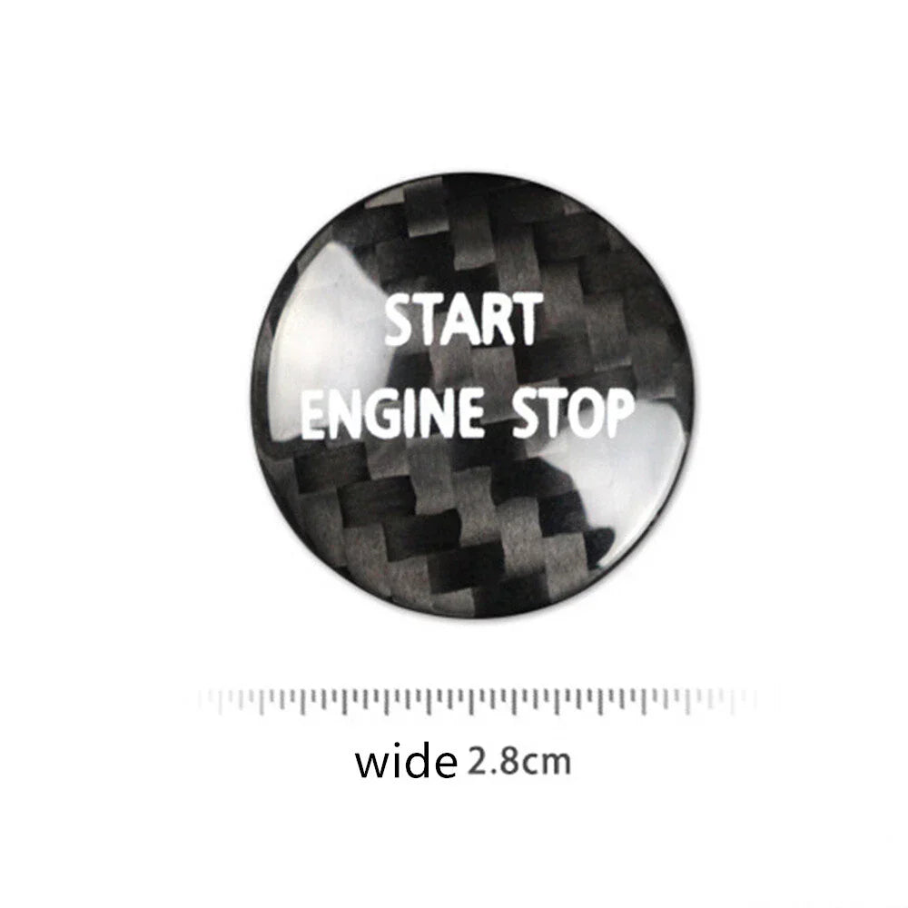 Black Carbon Fiber Engine Start Stop Button Cover for Land Rover Discovery (10-16)