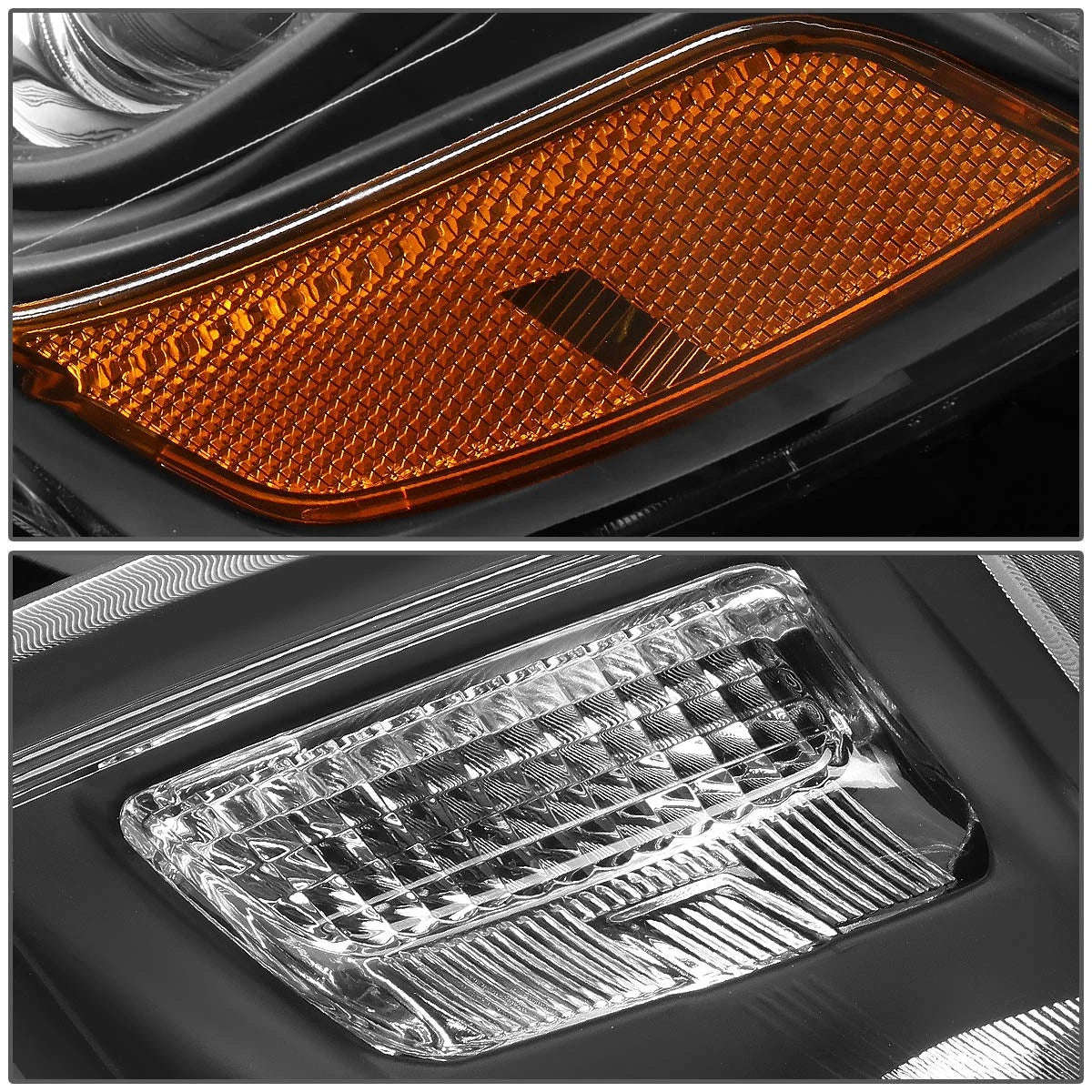 Projector Headlights for Jeep Grand Cherokee (2014–2016) Black/Amber