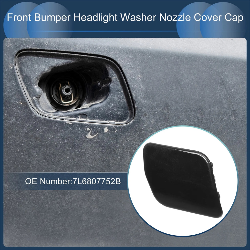 Front Right Washer Nozzle Cover Cap for Volkswagen Touareg (2007–2010) 1 Pcs Black