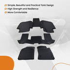 Set of 4 Black Floor Mats Liner for VW Atlas (2018–2025) TPE Waterproof