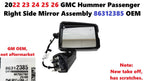 OEM Mirror for GMC Hummer EV (2022–2026) RH Front Right w/Blind Spot & Camera 86312385