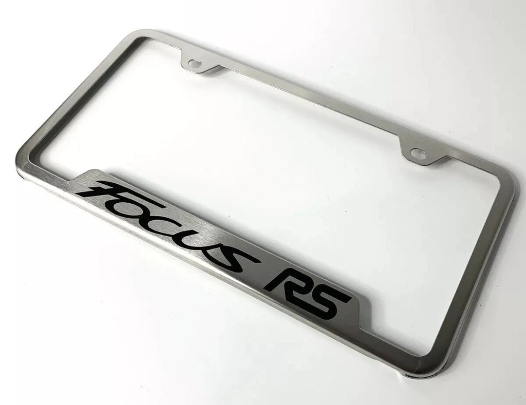 Brushed License Plate Frame with Laser Engraved Emblem for Ford Focus RS (2016–2018)