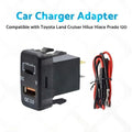 Type-C USB Car Charger Voltmeter for Toyota Land Cruiser Prado (2003–2009)
