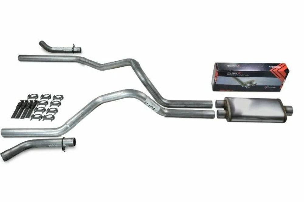 2.5" Dual Exhaust Kit for Chevy GMC 1500 (2019–2025) - Flow II, Stainless, Corner Exit
