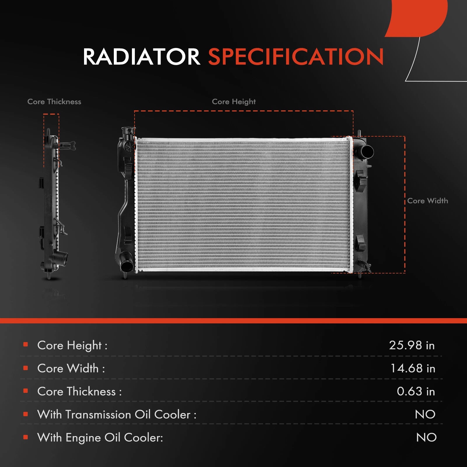 Radiator for Subaru Impreza, Crosstrek (2017-2023)