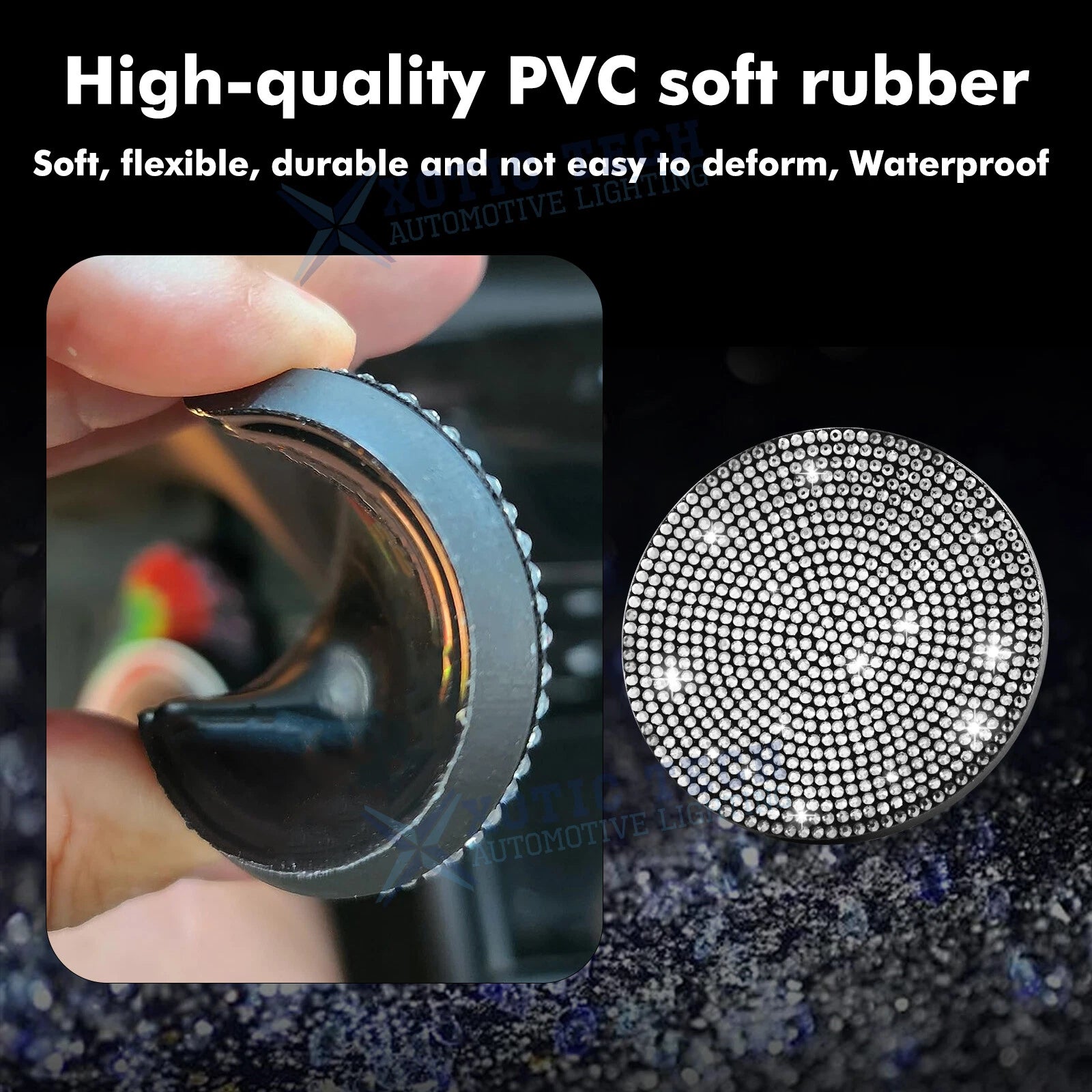 Bling Car Cup Holder Coasters Engine Start Button Ring Cover Decoration for Universal (2000-2025)