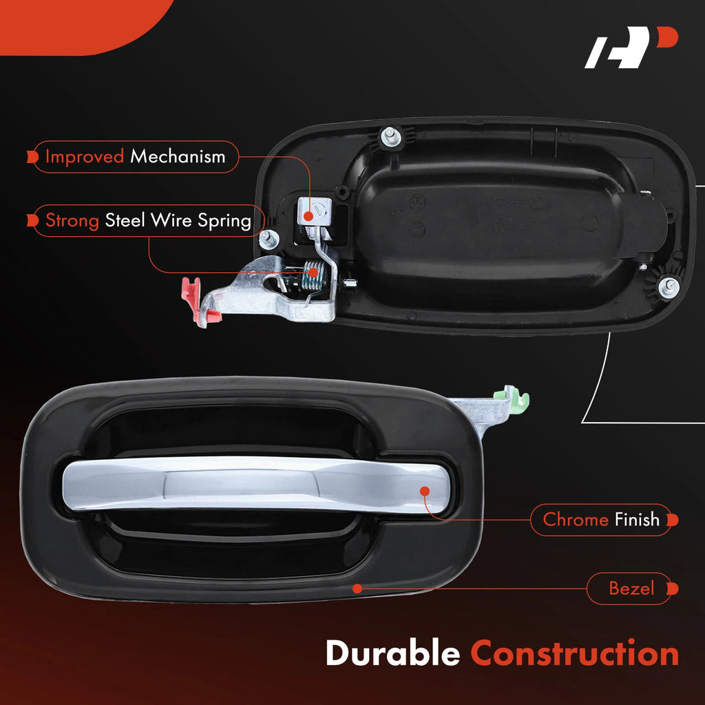 2X Rear Exterior Door Handle for Silverado 1500 2004–2006 Silverado 2500