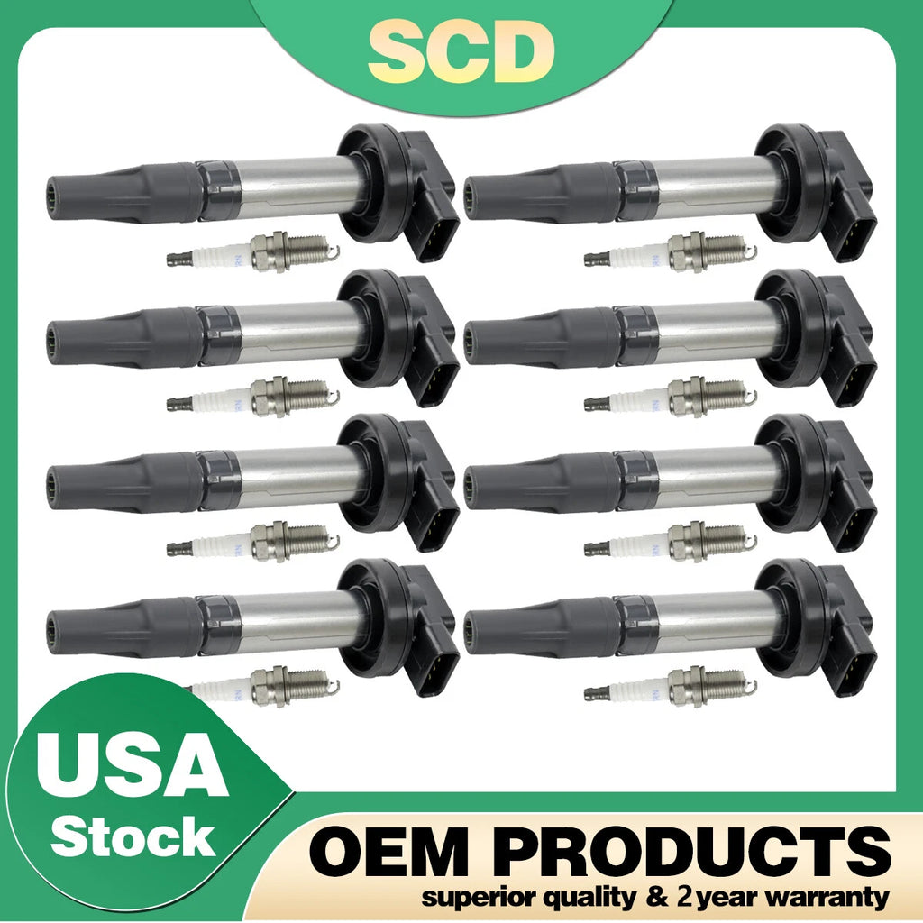 8X Ignition Coils + 8X Spark Plugs for Land Rover Range Rover, Jaguar XF (2006–2015)