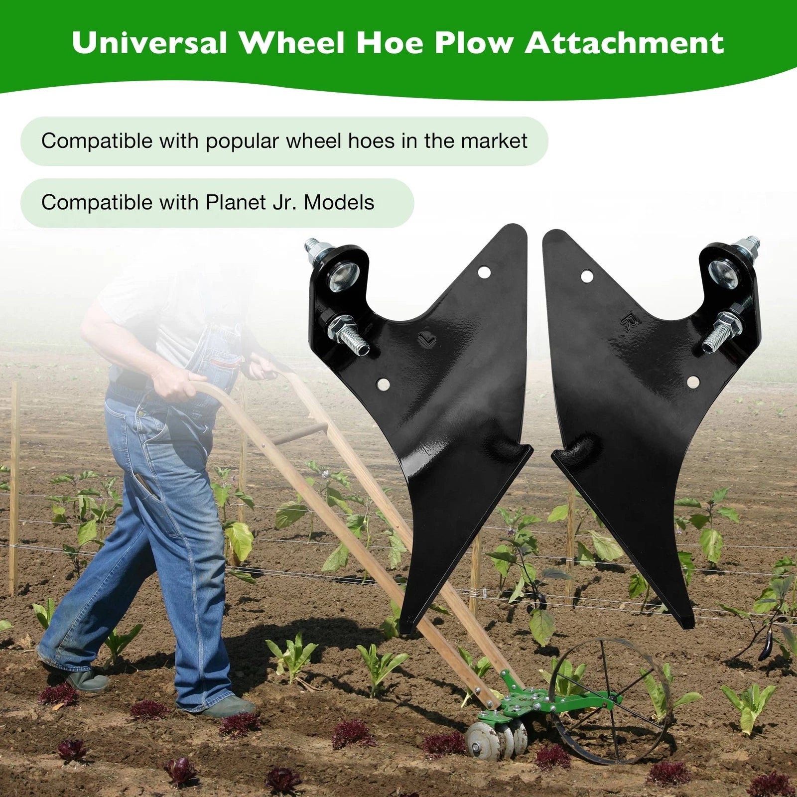 Set of 2 Heavy Duty Wheel Hoe Plows for Planet Jr. (Year Range)