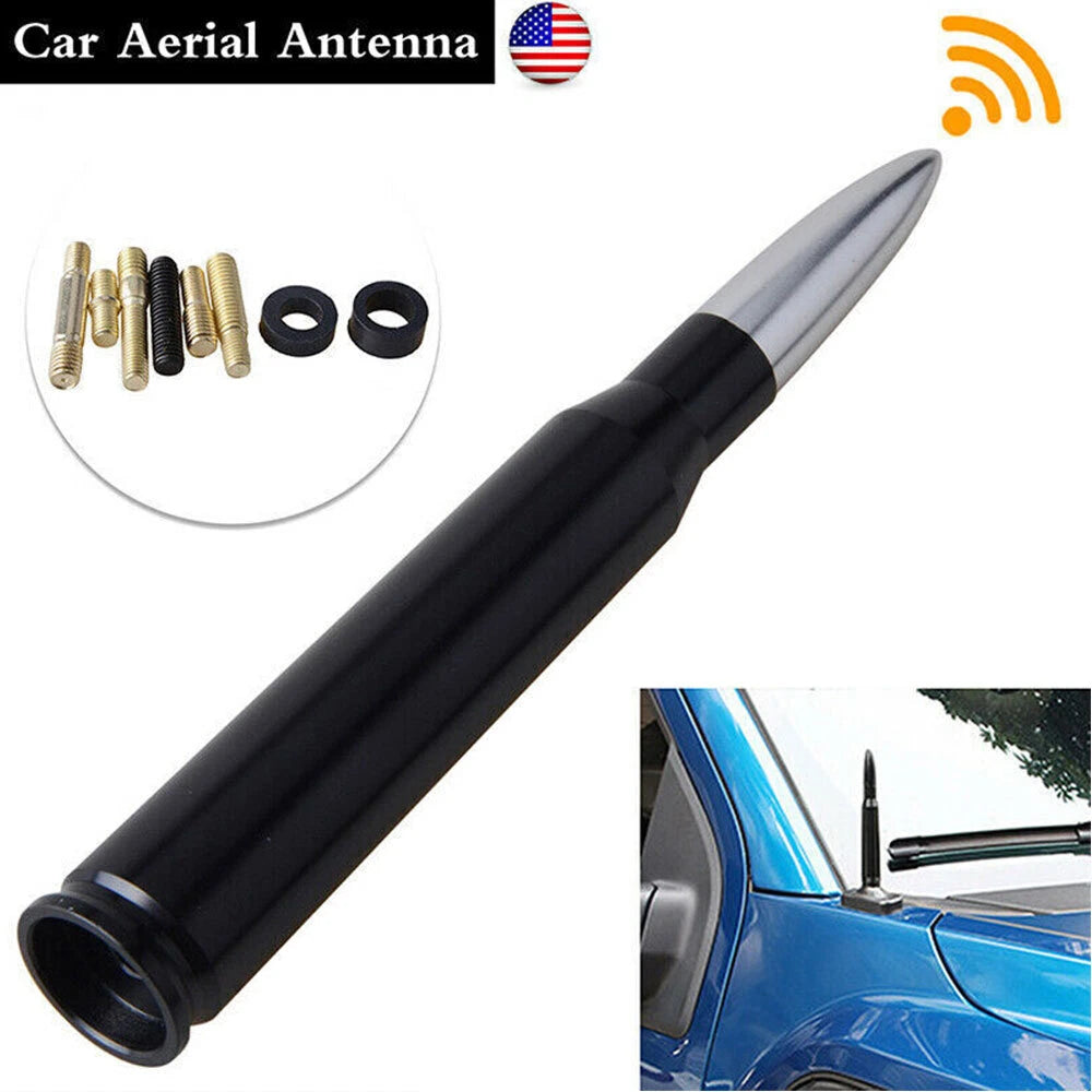 Bullet Antenna Silver for Dodge Ram, Ford F150, F250, Chevy Silverado