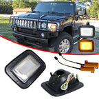 2X Clear Lens Switchback LED Turn Signal Lights for Hummer H2 (2003–2009)