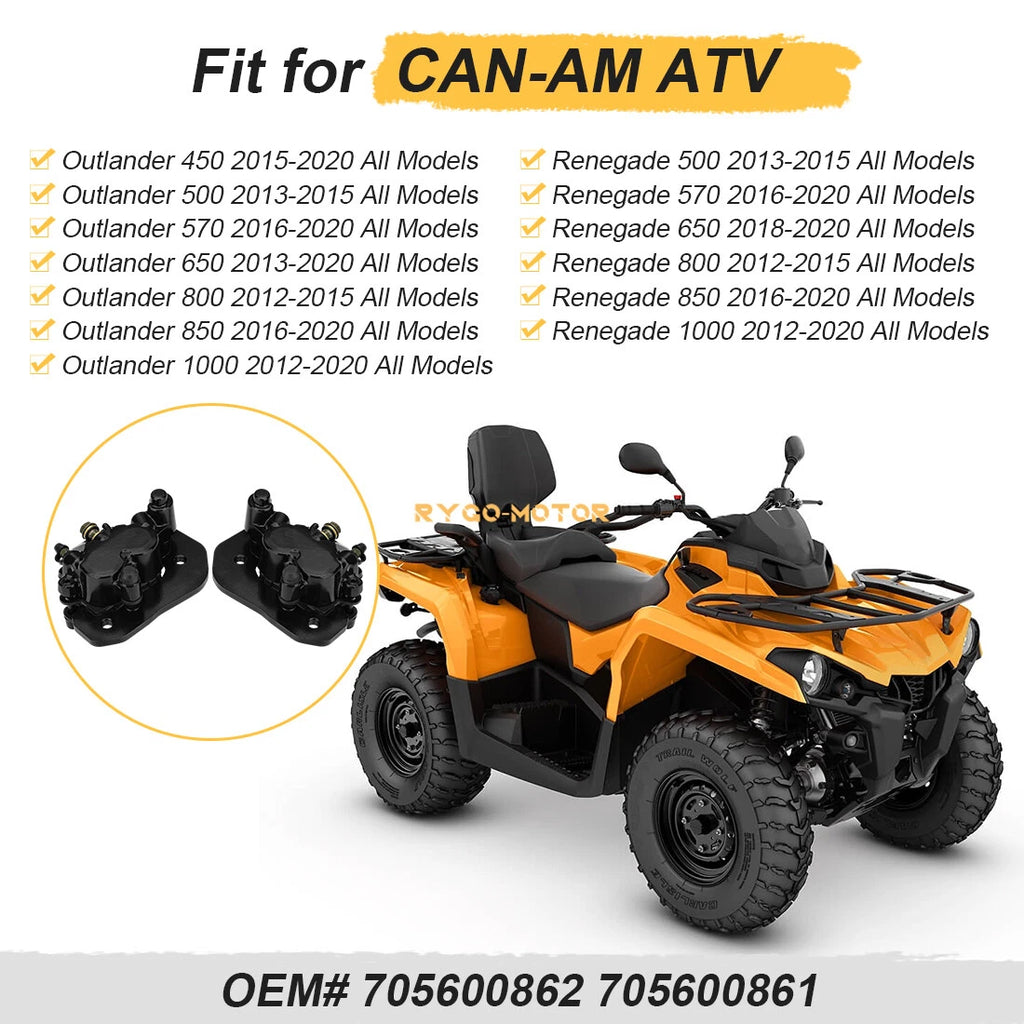 Front Brake Calipers & Pads for Can-Am Renegade 500 570 650 800 850 1000 (2007–2023)