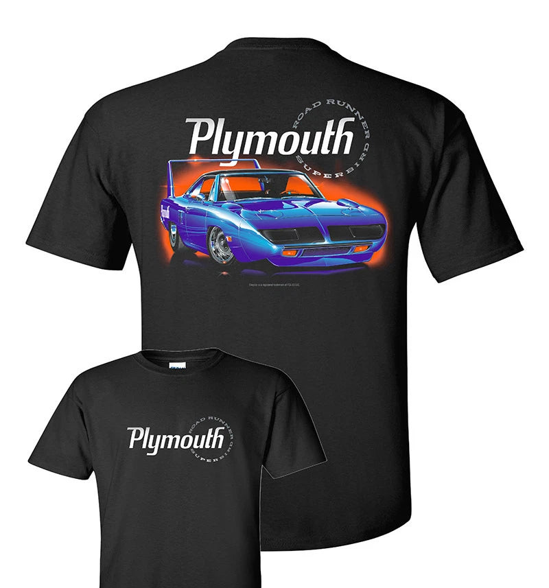 Black T Shirt for Licensed 1970 Plymouth Road Runner Superbird