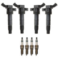 Set of 4 Ignition Coils & Iridium Spark Plugs for Hyundai Kia 2.0L
