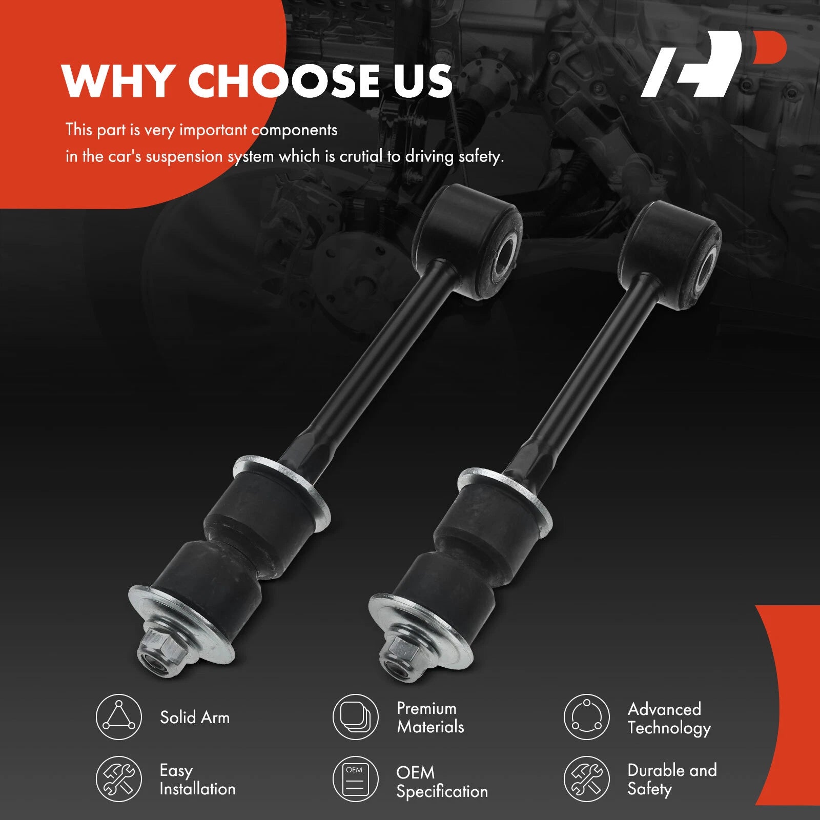 2X Rear Sway Bar Link for Ford Thunderbird Mercury Cougar (1989–1997)