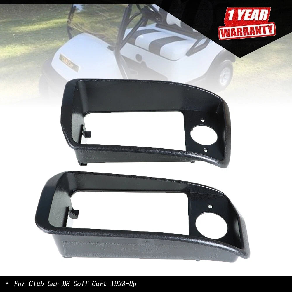 Set of 2 Black Headlight Bezels for Club Car DS (1993–Present)