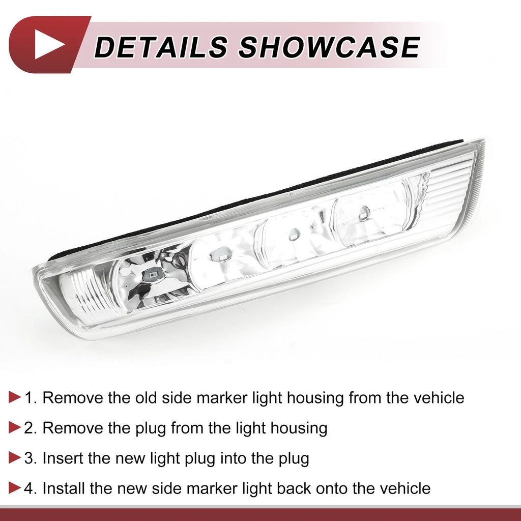Mirror Turn Signal Light for Hyundai Santa Fe (2013–2018) No. 876233J000 Right Gray Clear